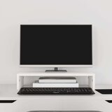 vidaXL Stojalo za zaslon belo 50x27x10 cm trdna borovina | Shoptok.si