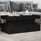 vidaXL Klubska mizica z LED lučkami črna 90x50x40 cm Cene