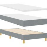 Dvostrana Box Spring postelja z vzmetnico svetlo siva 100x200 cm tkanina, (22052362) | Shoptok.si