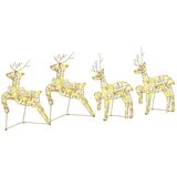 vidaXL LED jelene med 80 LED 4 pcs Zlata 64 x 42 x 15 cm PET | Shoptok.si