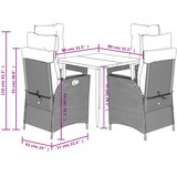  5-dijelni vrtni blagovaonski set s jastucima poliratan smeđi Smeđa 80 x 80 x 74 cm | shoptok.hr