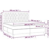  box spring s madracem LED plavi 200x200 cm od tkanine | shoptok.hr