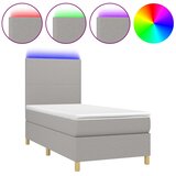  box spring s madracem LED svjetlosivi 100x200 cm tkanina | shoptok.hr