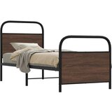 vidaXL Posteljni okvir brez vzmetnice 75x190 cm rjav hrast inž. les Cene