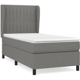  Krevet s oprugama i madracem tamnosivi 90 x 190 cm od tkanine | shoptok.hr