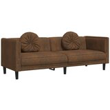 Maison Chic kavč - Sofa - Kanape trosed z blazinami rjavi umetno semiš usnje, (21726966) Cene