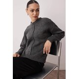 TRENDYOLMILLA ženski duks Twoaw26Kz00075, antracit-siva Cene