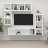 TV Komplet TV omaric 4-delni bela iverna plošča | Shoptok.si