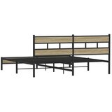  Metalni okvir kreveta bez madraca boja hrasta sonome 193x203 cm | shoptok.hr