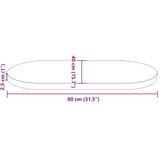  Ploča za stol bijela 80x40x2,5 cm od masivne borovine ovalna | shoptok.hr