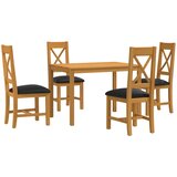  Blagovaonski set 5 kom. Crna Čvrsto Hrastovo Drvo | shoptok.hr