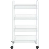 vidaXL 4-nadstropni kuhinjski voziček bel 46x26x85 cm železo | Shoptok.si