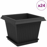  Saksije za biljke 24 pcs Crna 23 x 23 x 17,5 cm Plastika | shoptok.hr
