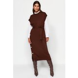 Trendyol Dark Brown Button Detailed Knitwear Sweater Dress Cijene