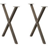  Noge za blagovaonski stol u obliku slova X, 2 kom, prirodni čelik, 80 x (72-73) cm, čelik | shoptok.hr