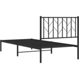  Metalni okvir za krevet s uzglavljem crni 90x190 cm | shoptok.hr