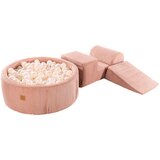 MeowBaby Foam Playground 3-delni komplet za igranje iz pene z okroglim bazenom, 200 žog, estetsko, Velvet, roza: biserno bela, (21333871) | Shoptok.si
