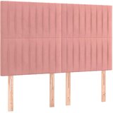  Krevet s oprugama i madracem ružičasti 140x190 cm baršunasti | shoptok.hr