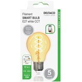 Deltaco SMART HOME Spiralna LED Filament Žarulja E27, WiFi 2.4GHz, 5.5W, 470lm, 1800K-6500K | shoptok.hr
