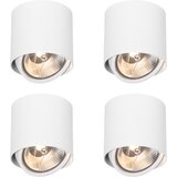 QAZQA Komplet 4 dizajnerskih nadgradnih reflektorjev bela GU10 111mm - Impact | Shoptok.si