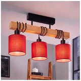Brilagi plafonski luster NUBILA 3xE27/60W/230V borovina/crvena | Eponuda.com