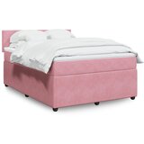 vidaXL Box spring postelja z vzmetnico roza 140x200 cm žamet Cene