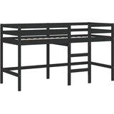 vidaXL Otroški pograd z zavesami moder 90x200 cm trdna borovina | Shoptok.si