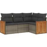 Maison Chic Seti vrtnega pohištva - Vrtna garnitura - Vrtni pohištvo set 4-delna z blazinami siv poli ratan, (21818886) | Shoptok.si