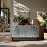 MID.YOU Široka Komoda Metallio, Črna, Srebrna | Shoptok.si