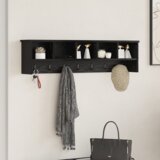 vidaXL Nadwyčajna obešalnik za plašče Črni hrast 100 x 16 x 26 cm | Shoptok.si
