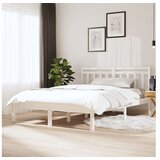  Okvir za krevet od masivnog drva bijeli 135x190 cm 4FT6 bračni | shoptok.hr