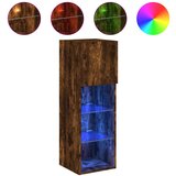 Maison Chic TV omarica - TV stojalo - Televizijska omarica z LED lučkami dimljeni hrast 30,5x30x90 cm, (21701911) | Shoptok.si