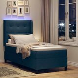  LED Box Spring Krevet s uzglavljem Plava 90 x 200 cm tkanina | shoptok.hr
