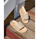 Resti Royalfashion Beige women's flip-flops with zircons Erikis | Shoptok.si