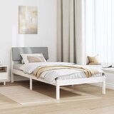  Okvir kreveta s uzglavljem Bijela i svijetlosiva 90 x 190 cm | Eponuda.com