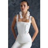 Trendyol Bridal White Woven Corset Detailed Floral Accessory Bustier Cene