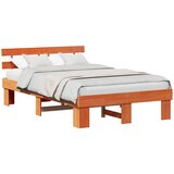  Krevetna konstrukcija s uzglavljem Vosak smeđa 135 x 190 cm | shoptok.hr