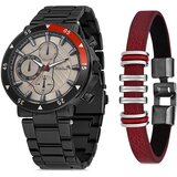Polo Air Metal Strap Sports Men's Wristwatch and Leather Bracelet Combination Mink Black Color | Shoptok.si