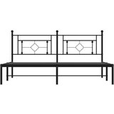Metalni Kovinski posteljni okvir z vzglavjem črn 183x213 cm | Shoptok.si