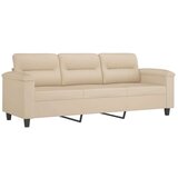vidaXL Trosed s stolčkom za noge krem 180 cm blago iz mikrovlaken | Shoptok.si