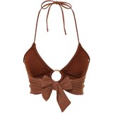 Trendyol Brown Triangle Accessory Bikini Top | shoptok.hr
