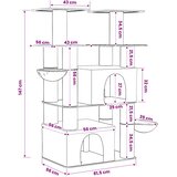  Mačje drvo s sisalnim postoljima za grebanje 2 kom. Krem 147 cm | shoptok.hr
