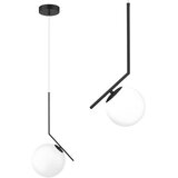 Toolight Stropna viseća svjetiljka Staklena kugla bijelo G107-1W BLACK WHITE | shoptok.hr