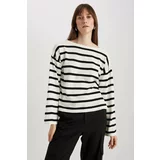 Defacto Relax Fit Crew Neck Striped Sweater