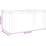 Blagovaonski stol PANAMA sivi 160x80x75 cm od masivne borovine | shoptok.hr