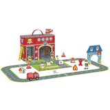 Tooky Toy Igračka vatrogasna stanica sa drvenim figuricama TJ460 | Eponuda.ba