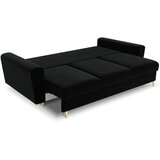 Cosmopolitan Design Črna žametna raztegljiva sedežna garnitura s prostorom za shranjevanje 235 cm Kyoto – | Shoptok.si