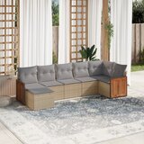  The Living Store Vrtna sedežna garnitura 7-delna z blazinami bež poli ratan - Vrtna Sedežna Garniture, (21465844) | Shoptok.si