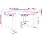  Stolić za kavu O-oblika 70x70x40,5 cm od borovine i čelik | shoptok.hr