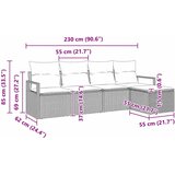  Set sofe 5 pcs Bež poliratan | shoptok.hr